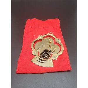 Vintage Gloria Duchin Brass Angel Christmas Ornament Excellent Condition "2000"